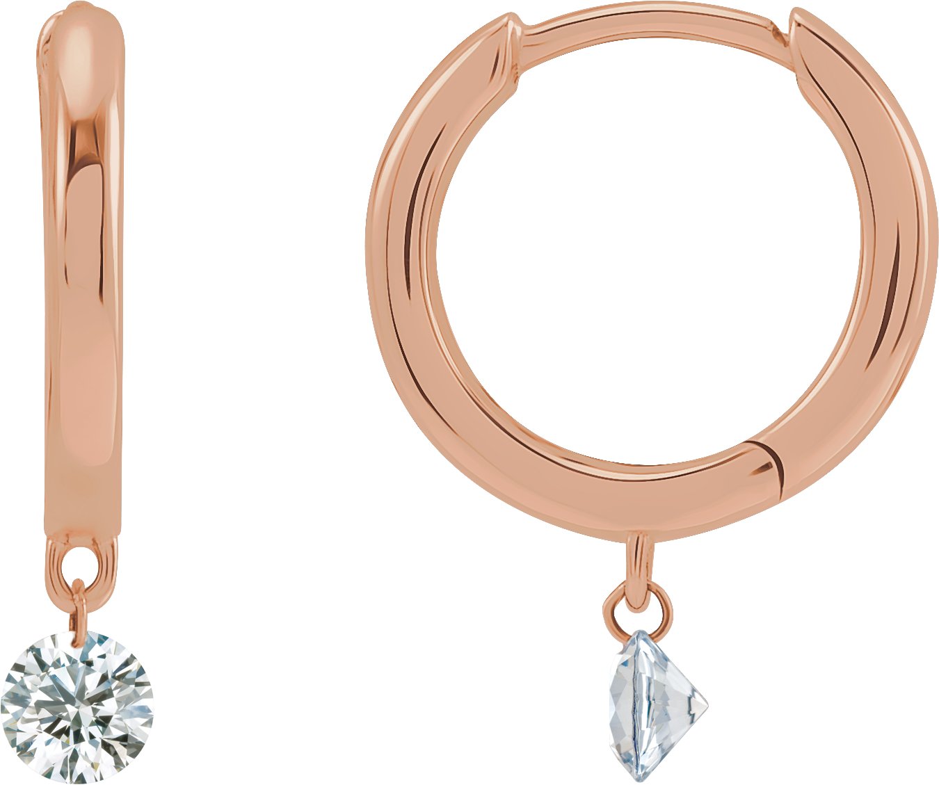 Accented Hinged Hoop Earrings