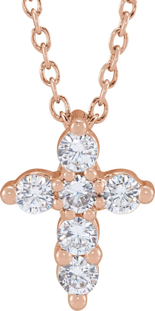 Lab-Grown Diamond Cross Necklace