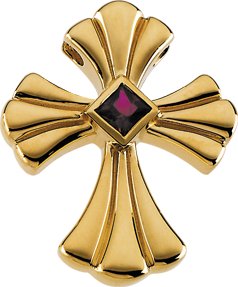 Solitaire Cross Pendant