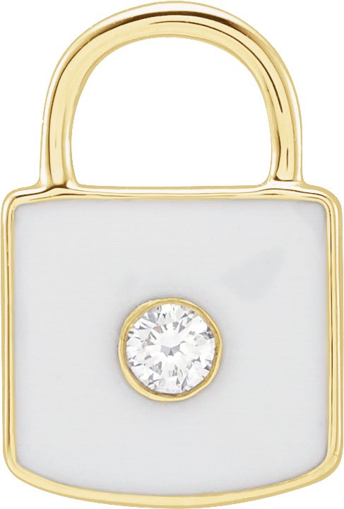 Accented Enamel Lock Charm/Pendant