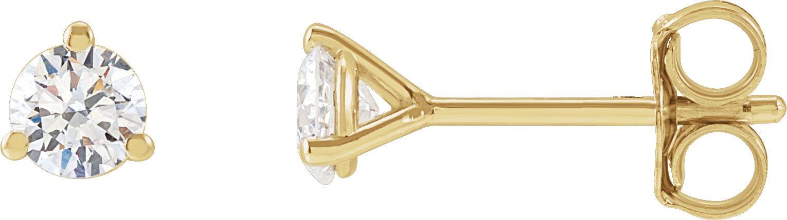 Round 3-Prong Cocktail-Style Stud Earrings
