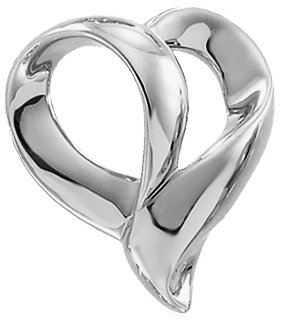 14K White Heart Pendant