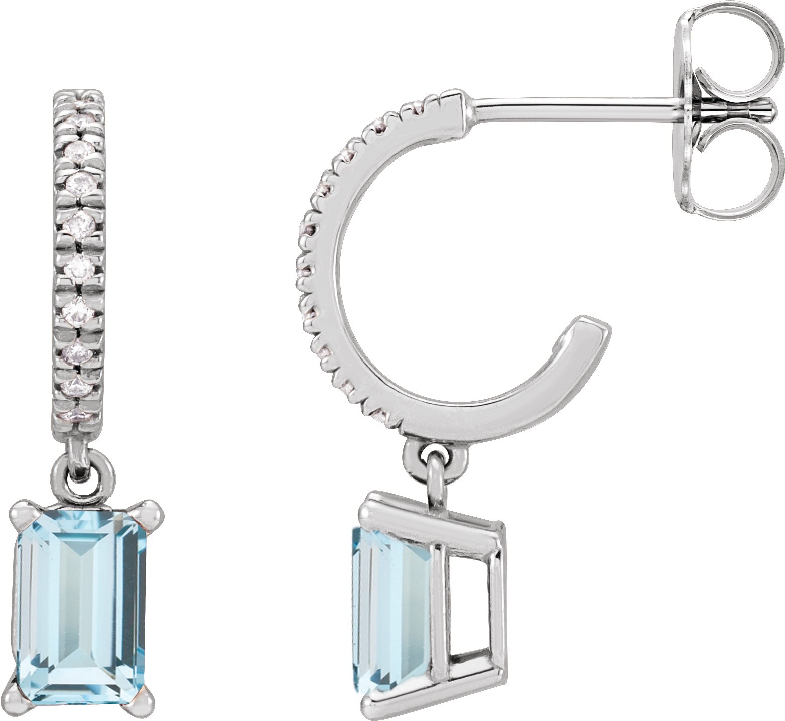 French-Set Dangle Hoop Earrings
