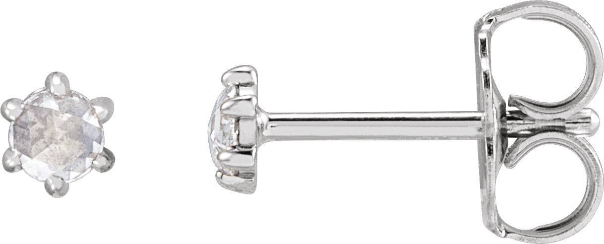 Round 6-Prong Rose-Cut Stud Earrings