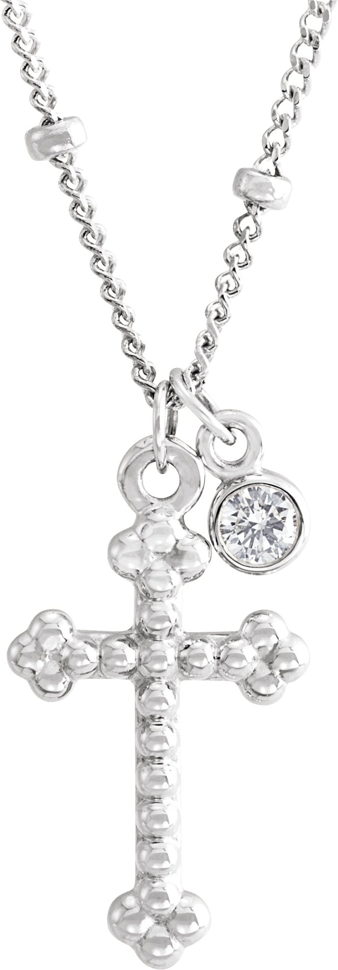 Accented Beaded Cross Necklace