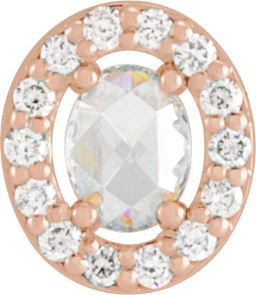 Oval Rose-Cut Halo-Style Pendant