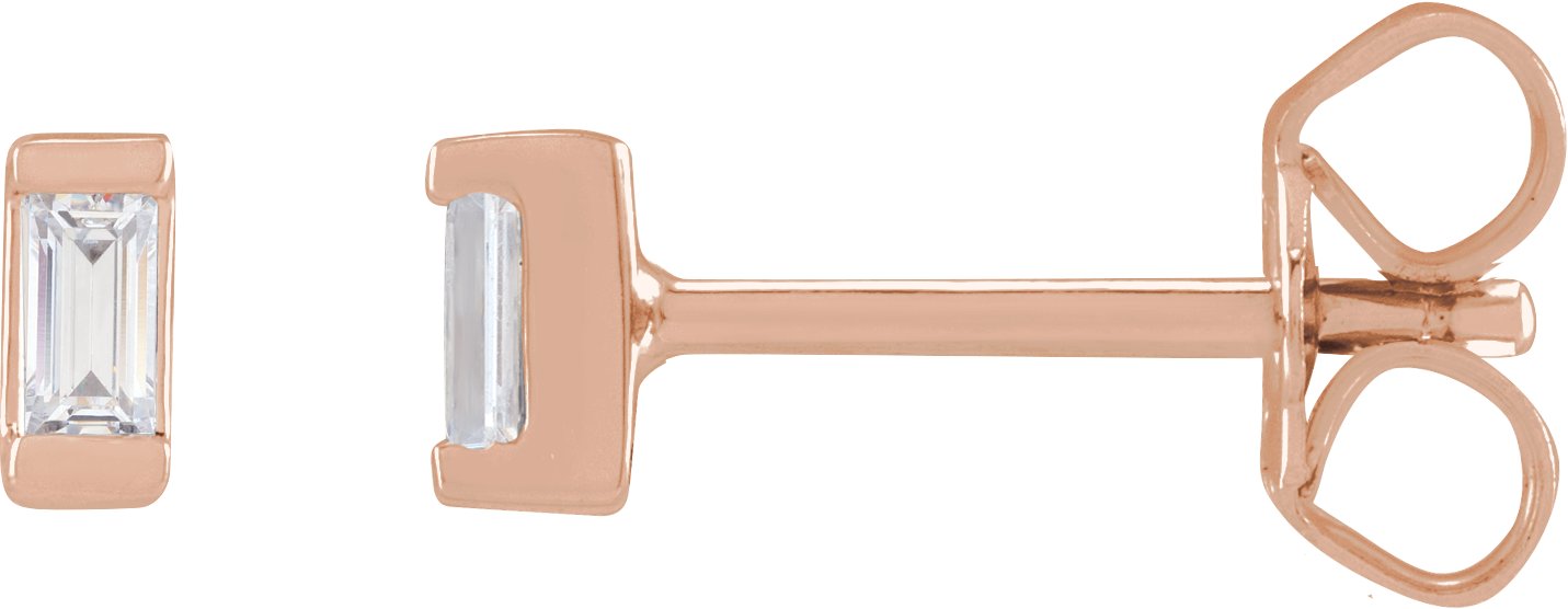 Straight Baguette Bezel-Set Stud Earrings