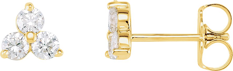 Three-Stone Cluster Earrings