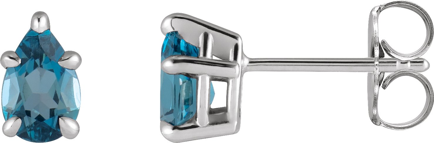 Pear 5-Prong Claw Stud Earrings