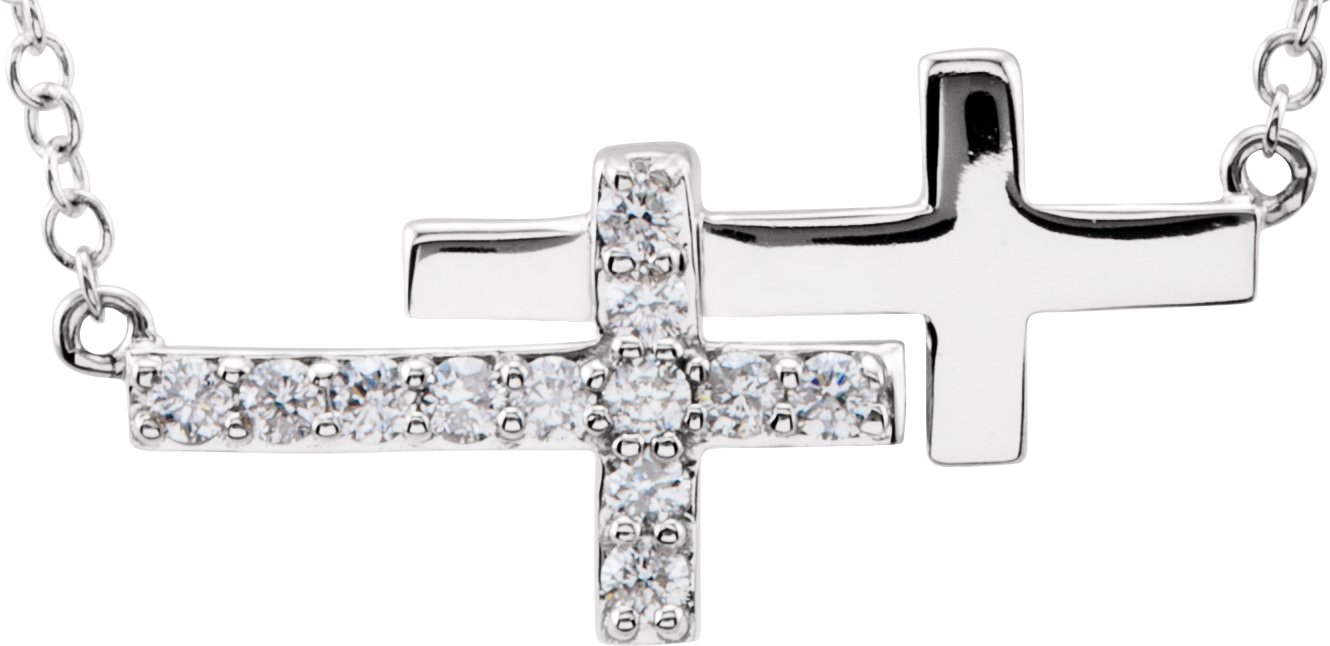 Sideways Double Cross Necklace