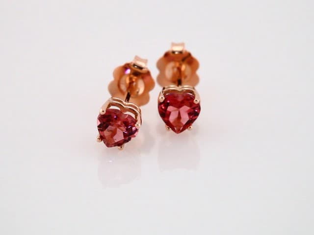 14K Rose Natural Pink Tourmaline Earrings view 3
