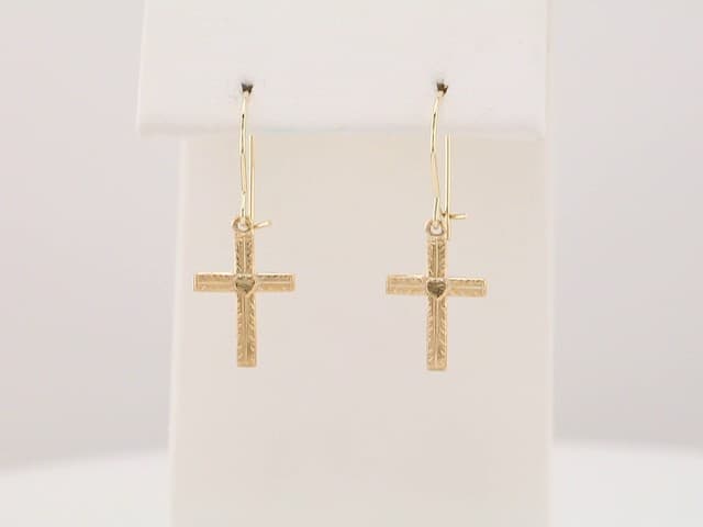 Heart & Cross Earrings view 3