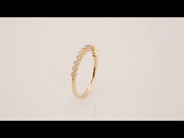 14K Yellow 1/6 CTW Natural Diamond Anniversary Band Size 4.5 view 3