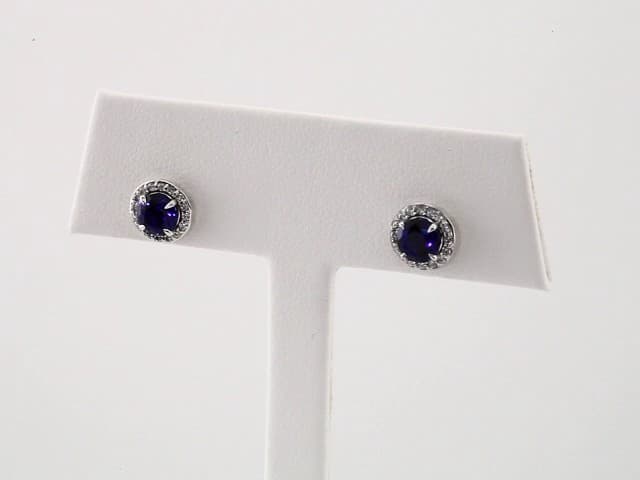 Round 4-Prong Halo-Style Earrings view 3