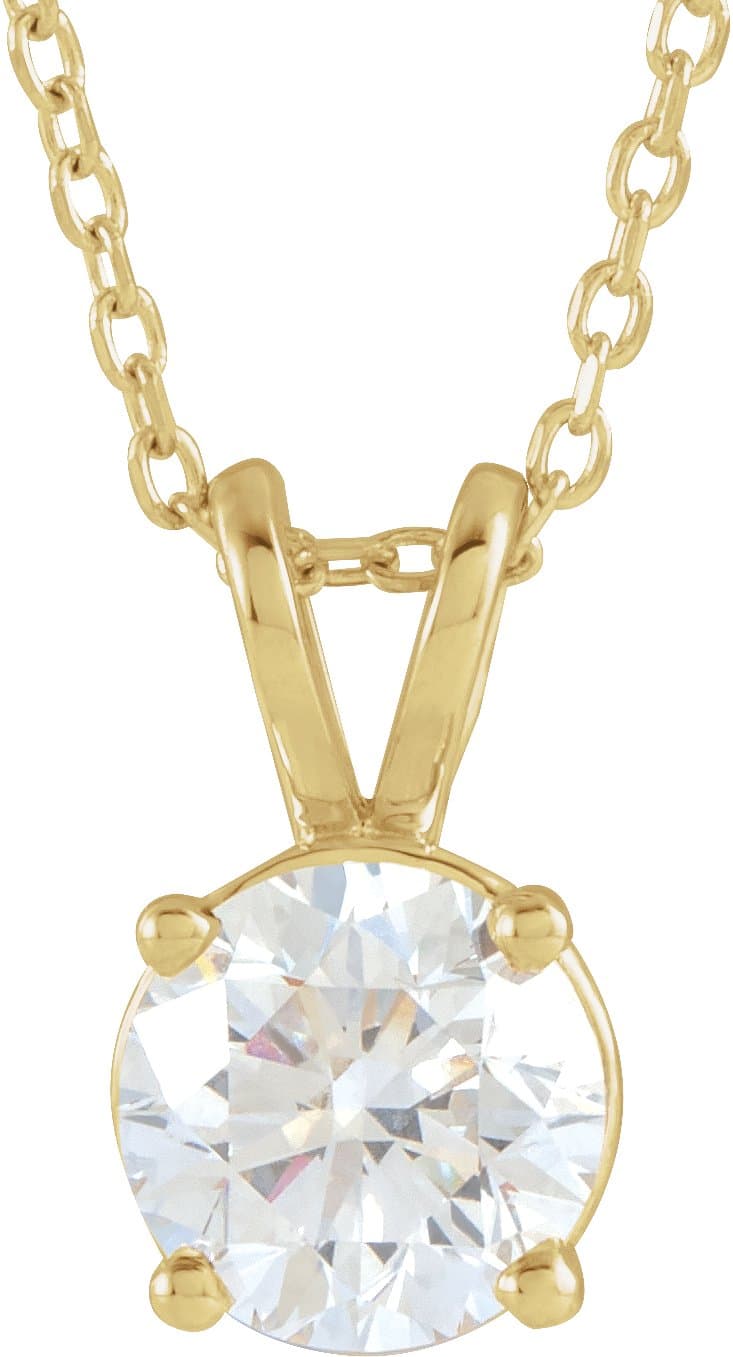 14K Rose  1 CT Lab-Grown Diamond Solitaire 16-18 Necklace