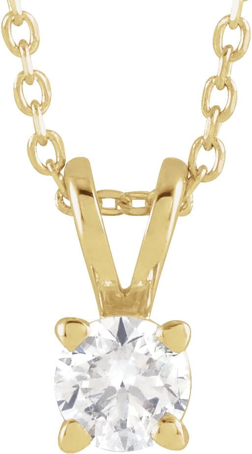 14K Rose  1 CT Lab-Grown Diamond Solitaire 16-18 Necklace