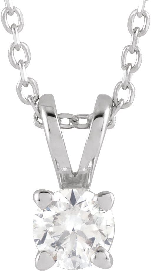 14K Rose  1 CT Lab-Grown Diamond Solitaire 16-18 Necklace
