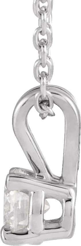 Solitaire Necklace in 14K White Gold, view 3