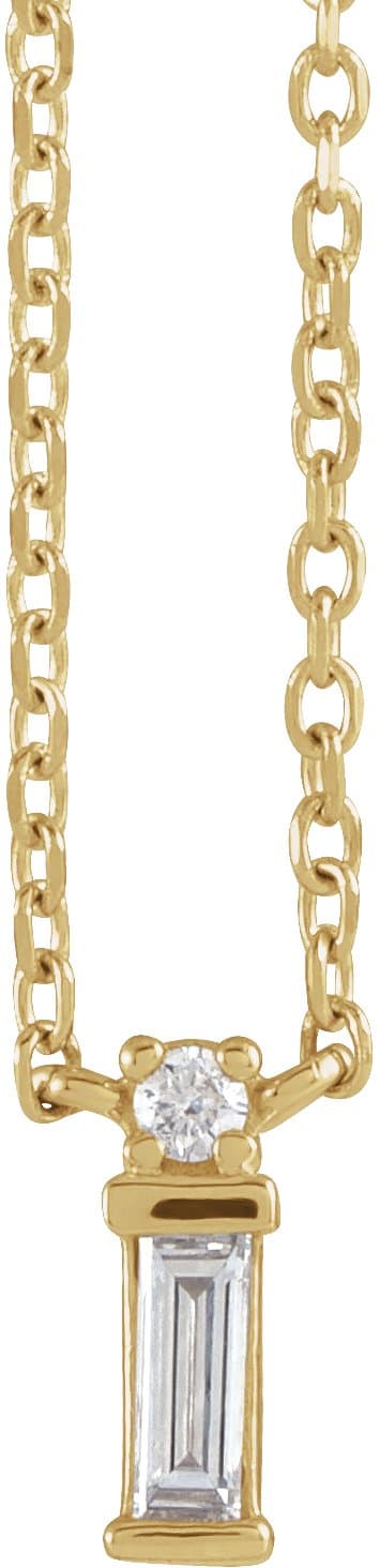 14K Rose .07 CTW Natural Diamond Bar 18 Necklace