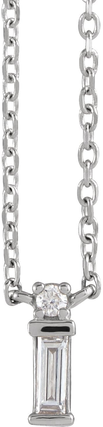 14K Rose .07 CTW Natural Diamond Bar 18 Necklace