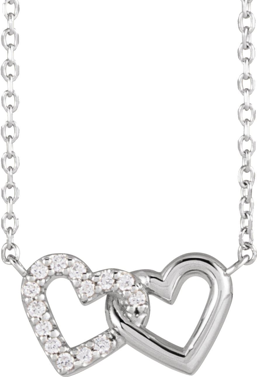 Interlocking Heart Necklace or Center view 1