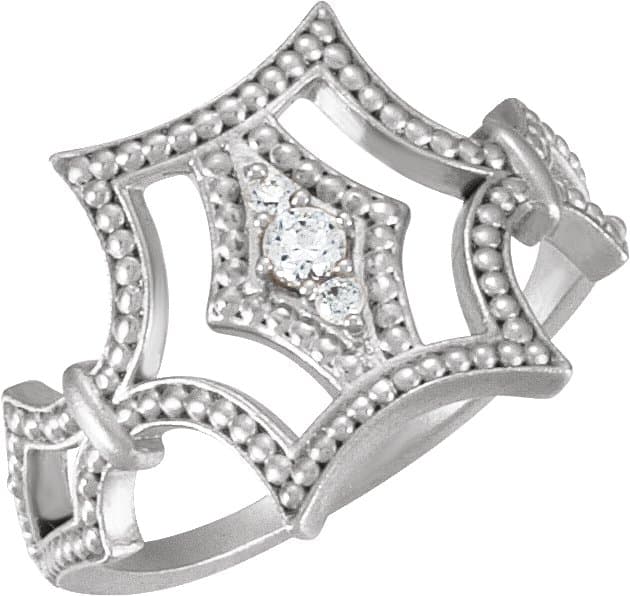 14K Yellow .08 CTW Diamond Granulated Ring