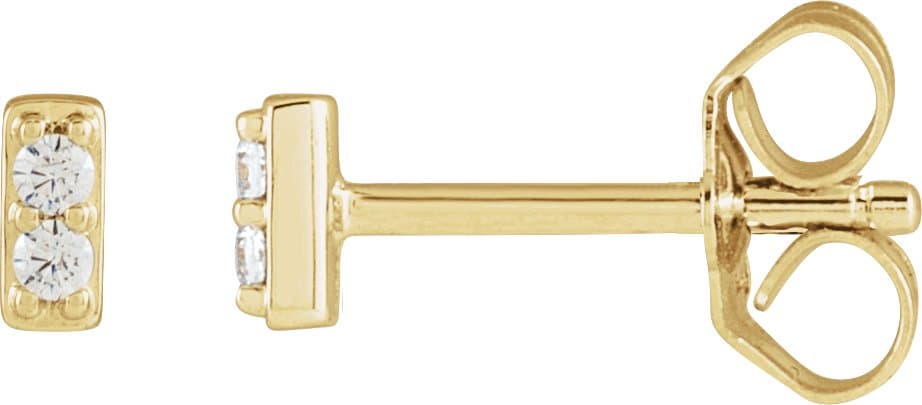 14K Rose .06 CTW Natural Diamond Bar Earrings