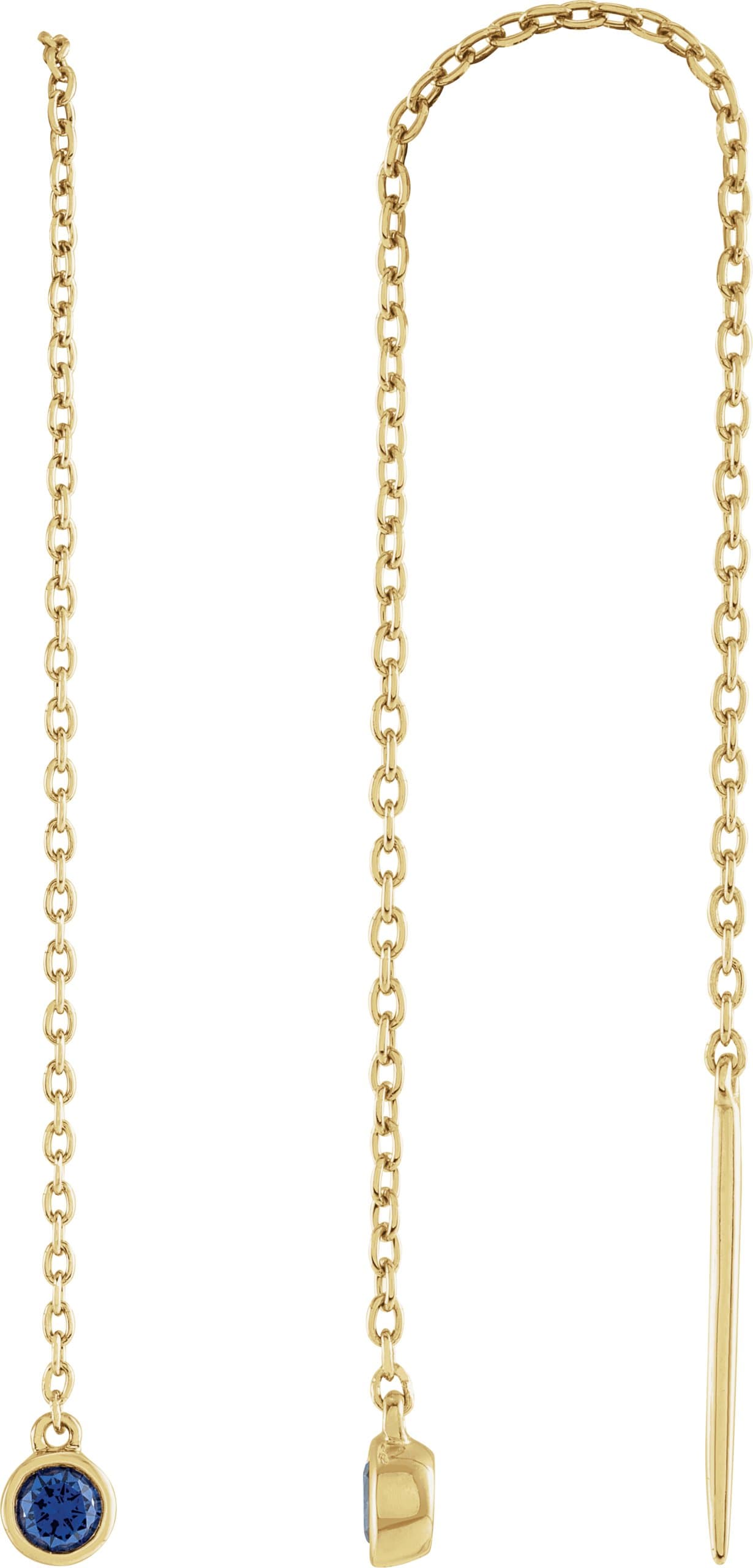 14K Rose Natural Emerald Chain Earrings