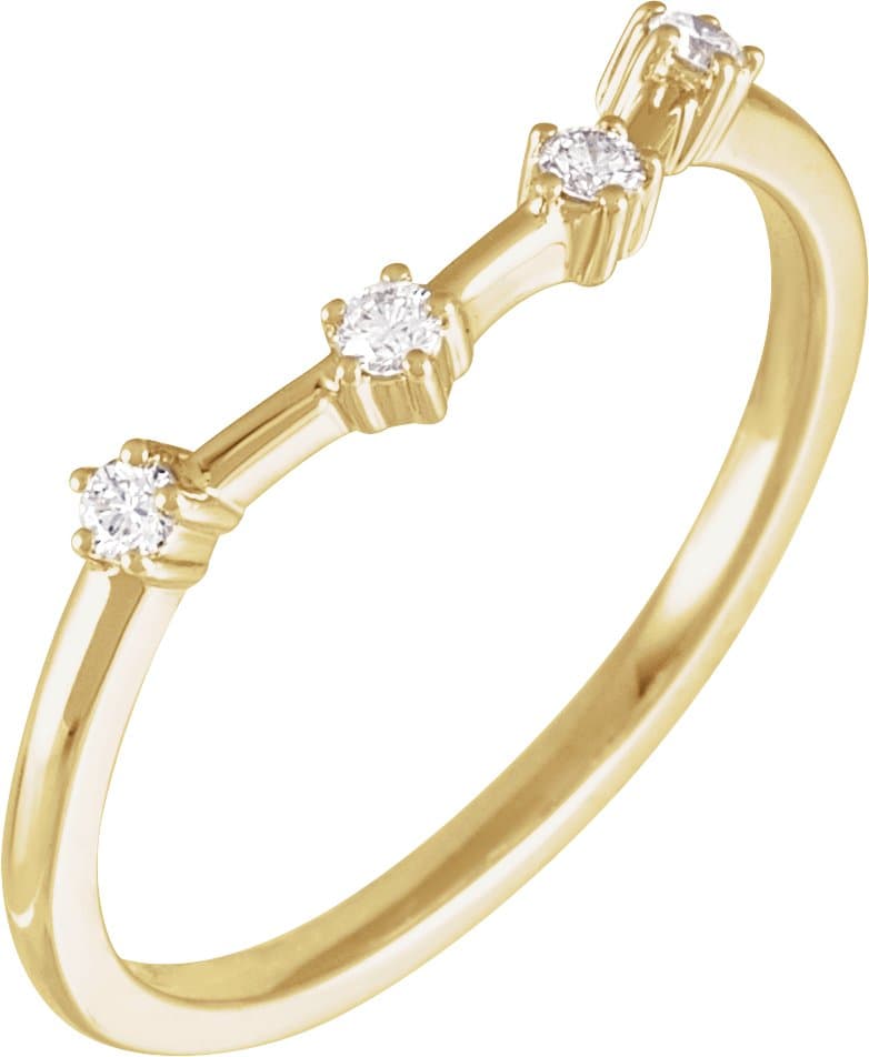 14K Rose 1/10 CTW Natural Diamond Aquarius Constellation Ring