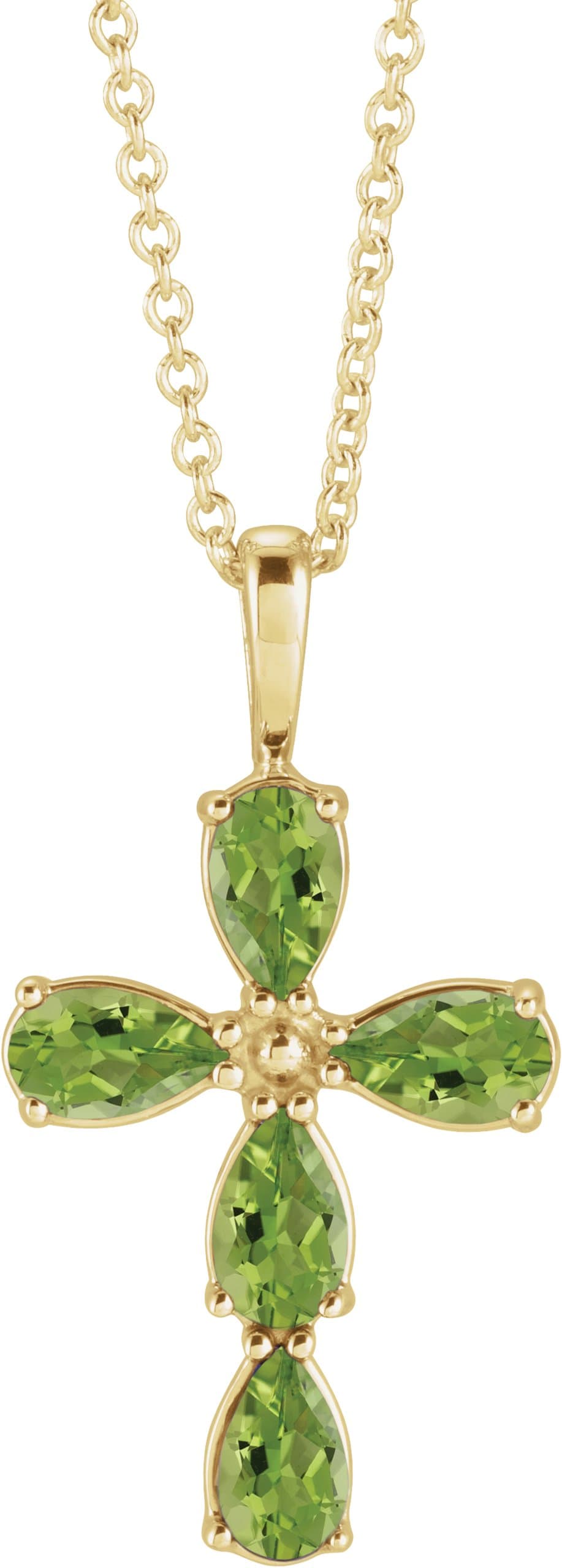 14K Rose Lab-Grown Alexandrite Cross 16-18 Necklace