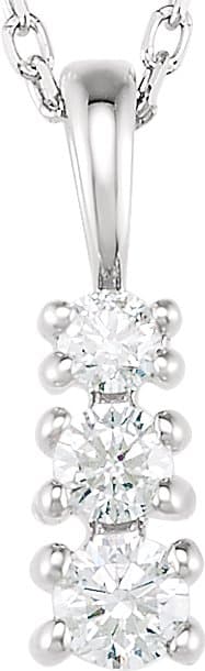 14K White Gold 1/6 CTW Natural Diamond Graduated 18" Necklace