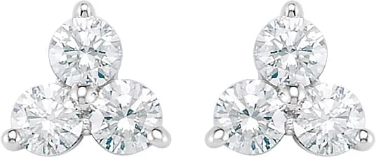 Three-Stone Cluster Earrings, view 3