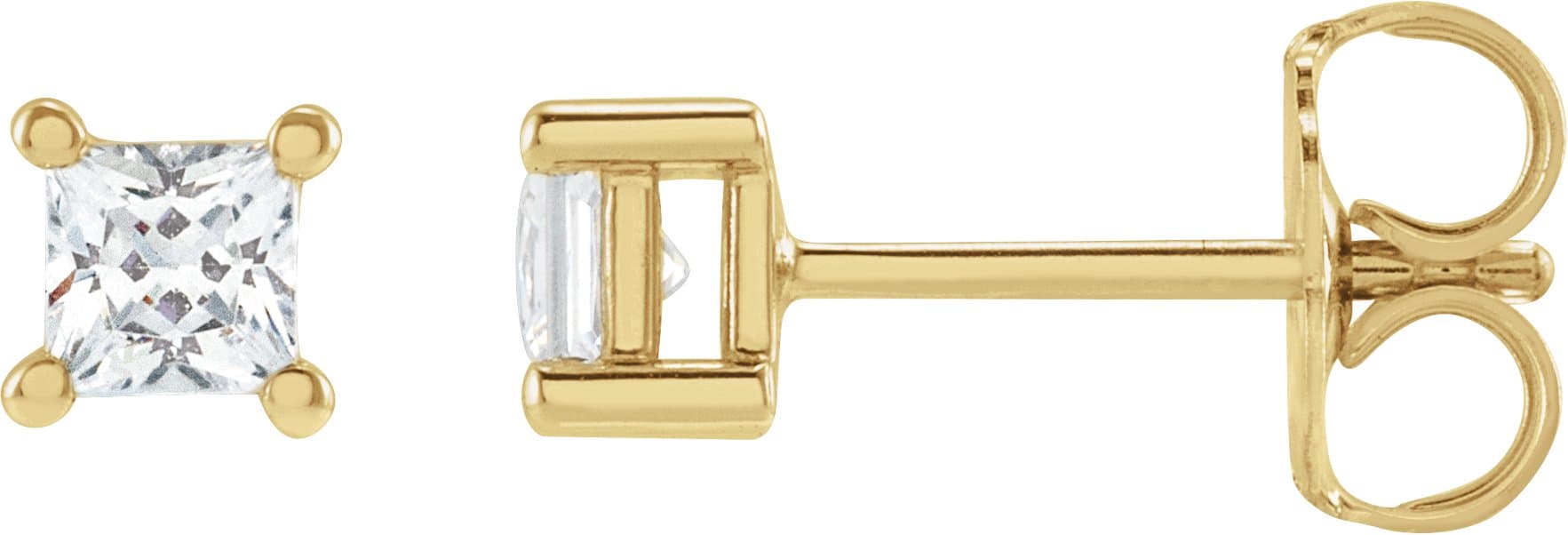 14K Rose 2 mm Square 1/10 CTW Lab-Grown Diamond Earrings