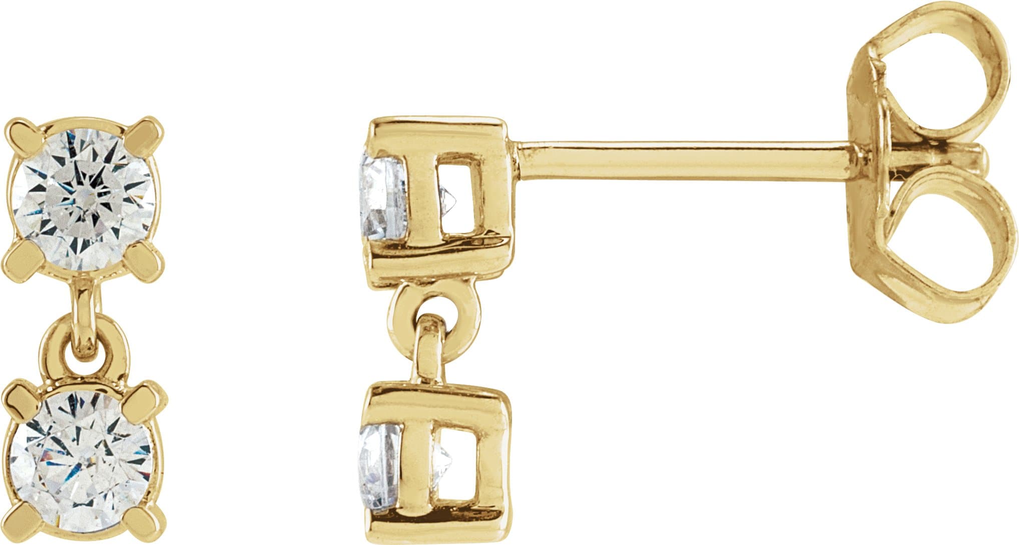 14K Rose 1/2 CTW Lab-Grown Diamond Two-Stone Earrings
