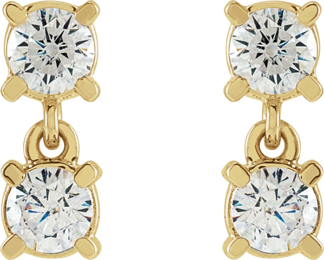 Lab-Grown Diamond Two-Stone Earrings view 2