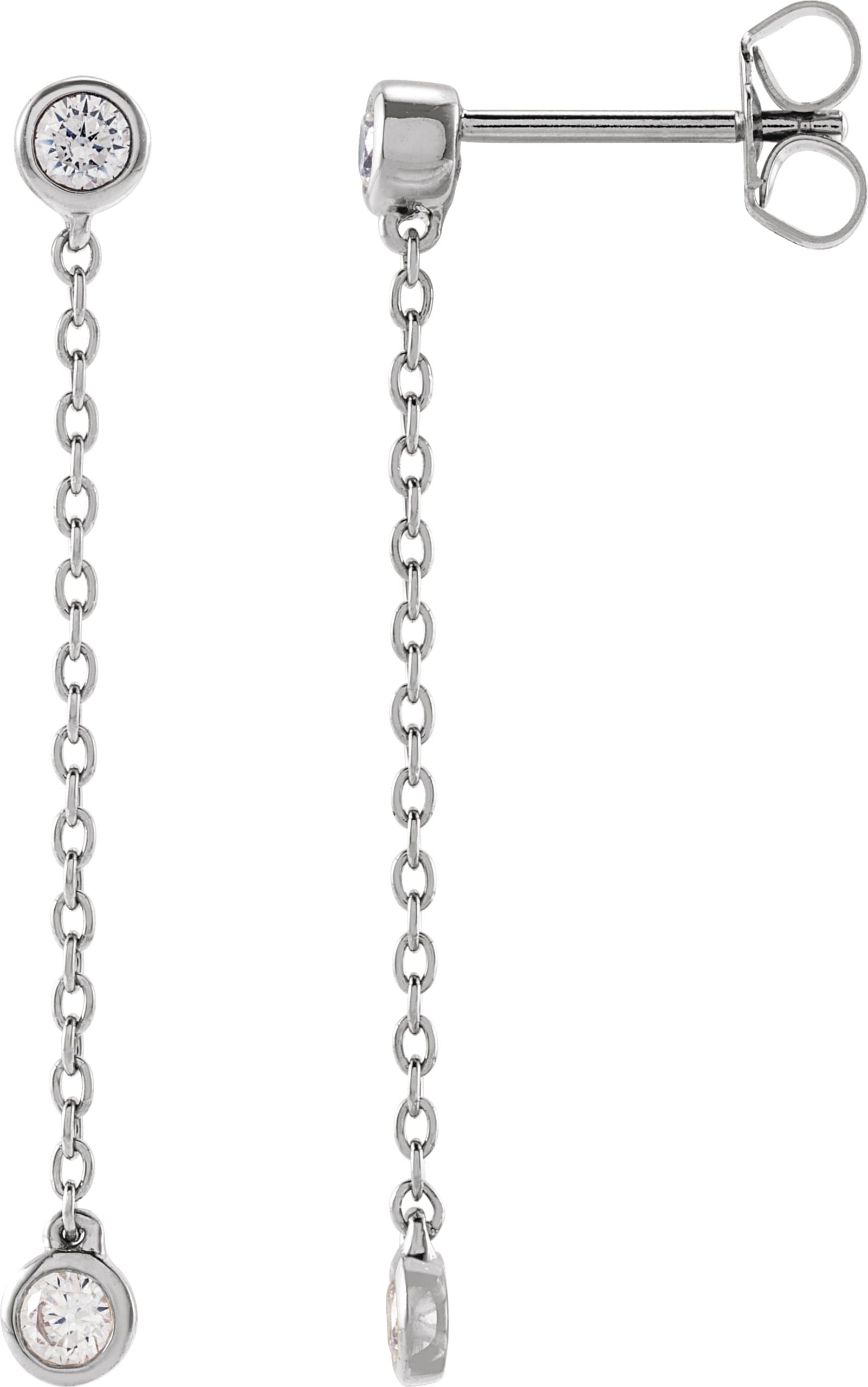 14K Rose 1/4 CTW Lab-Grown Diamond Chain Earrings