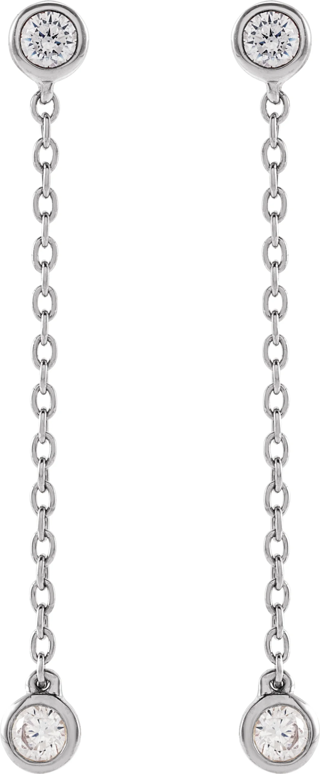 Lab-Grown Diamond Chain Earrings, view 3
