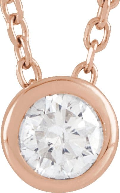 Sterling Silver 1/10 CT Natural Diamond Bezel-Set 16-18" Necklace