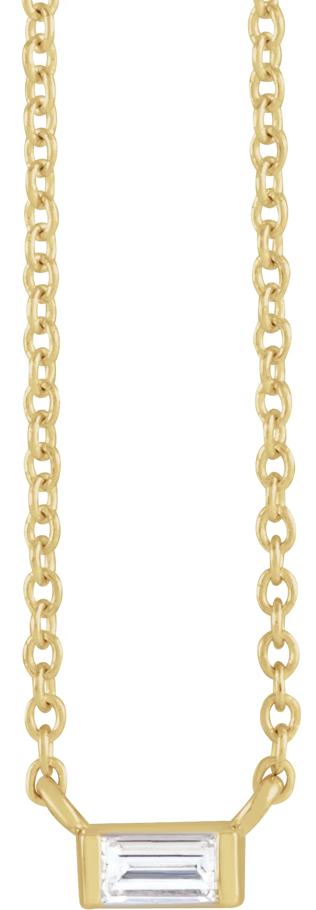 Solitaire Channel-Set Necklace