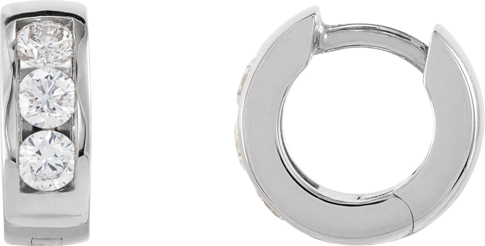 14K Rose 1/3 CTW Lab-Grown Diamond 10 mm Hinged Hoop Earrings