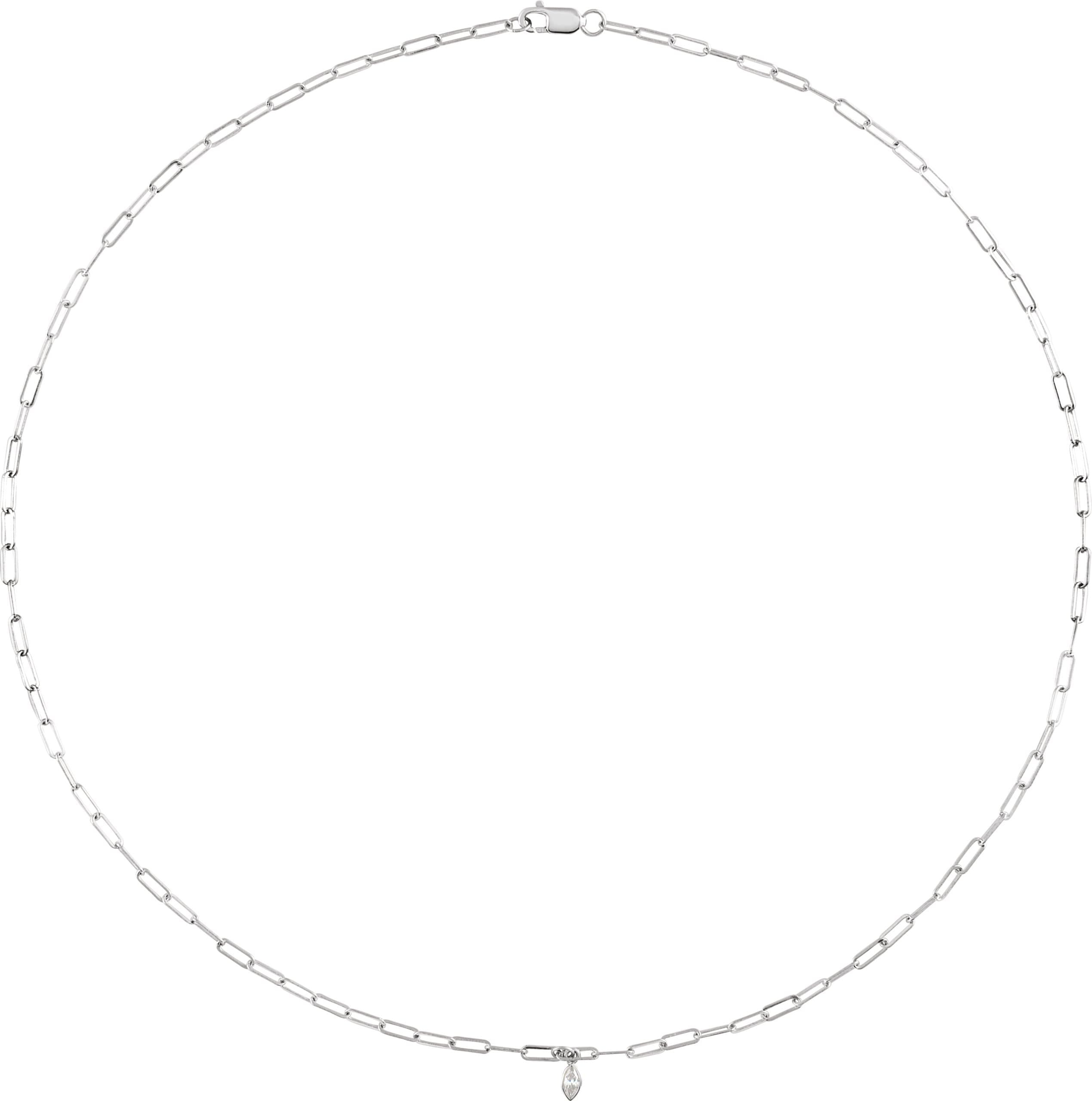 14K Rose .07 CT Natural Diamond Micro Bezel-Set 16 Necklace