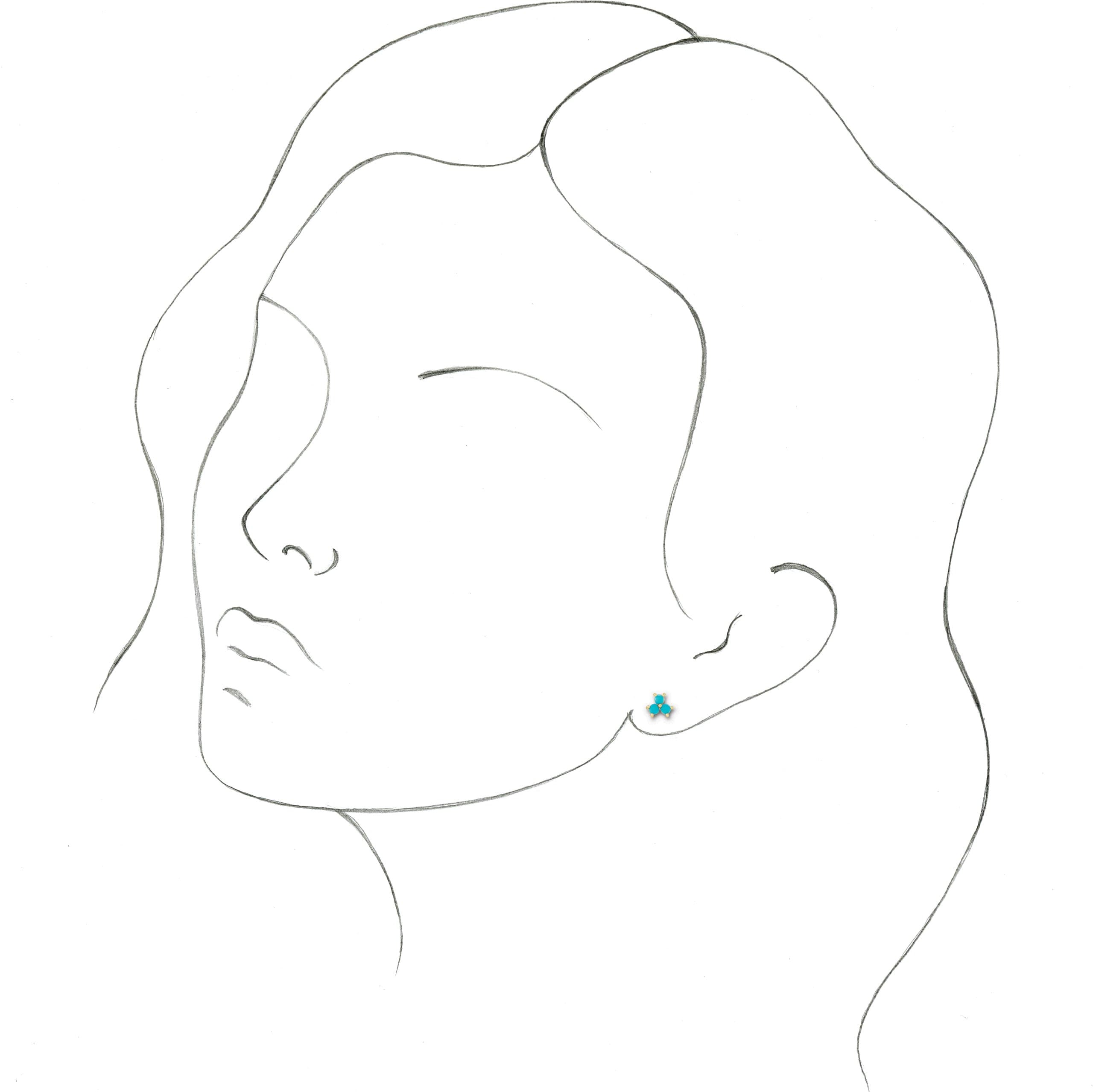 Three-Stone Cabochon Earrings view 3