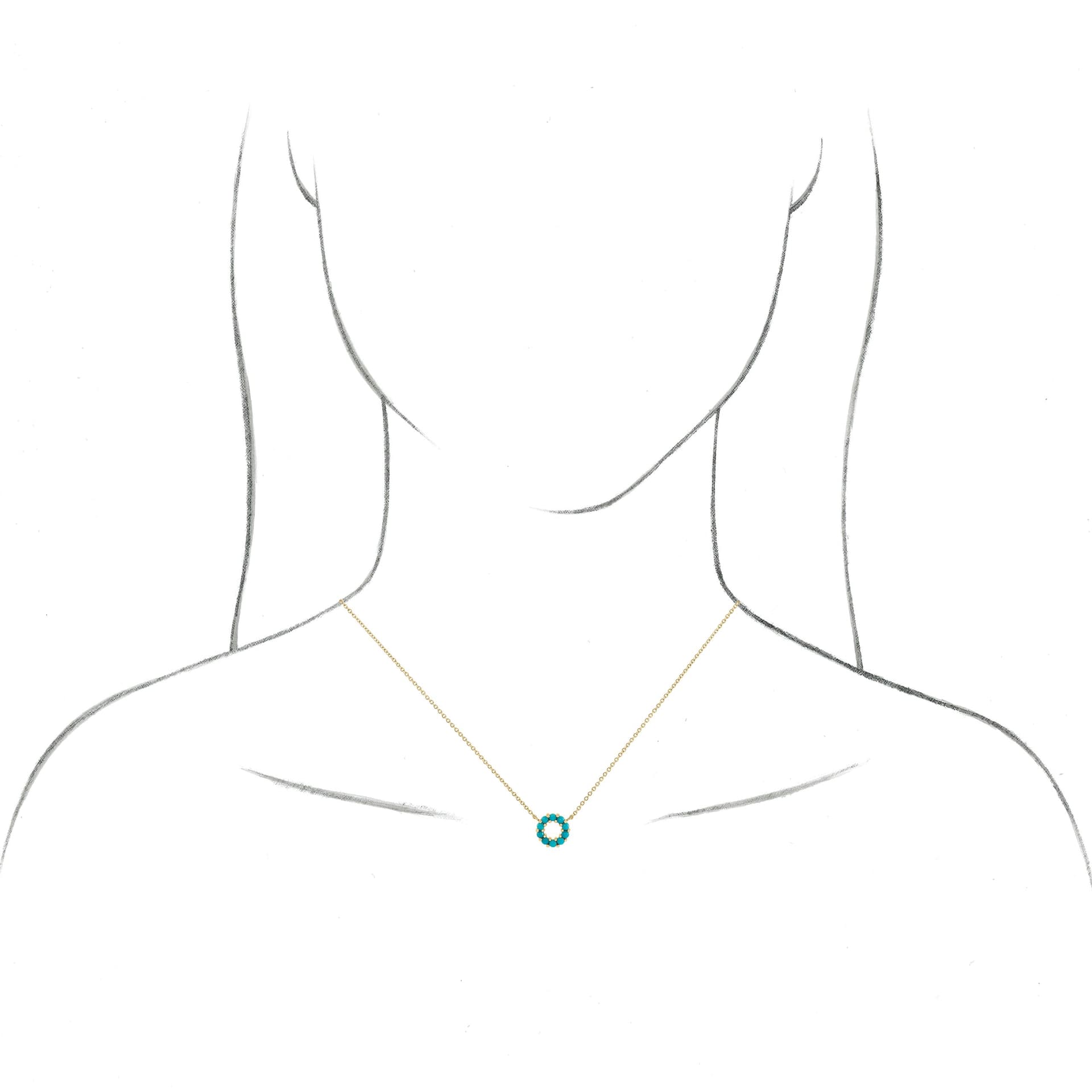 Cabochon Circle Necklace or Center view 3