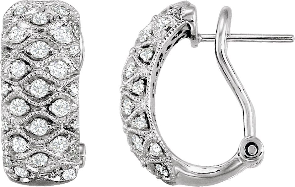 14K White 3/4 CTW Natural Diamond Earrings
