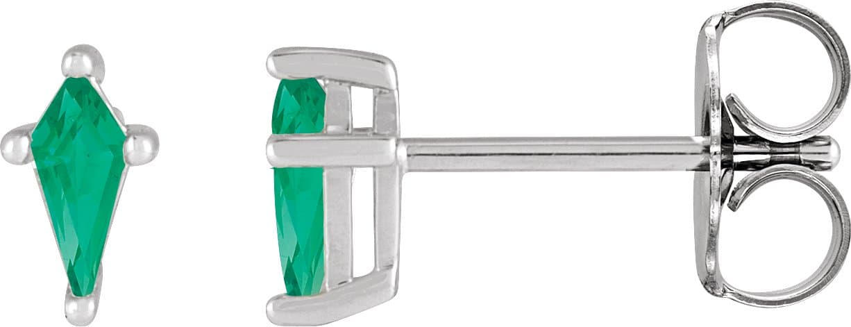 14K Rose Lab-Grown Emerald Earrings