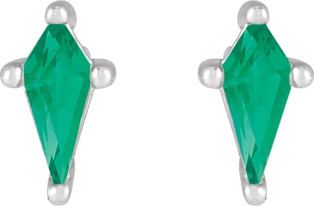 Shield 4-Prong Stud Earrings, view 3