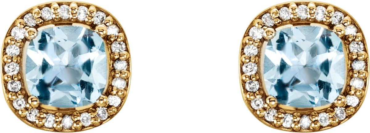 Cushion 4-Prong Halo-Style Earrings view 2