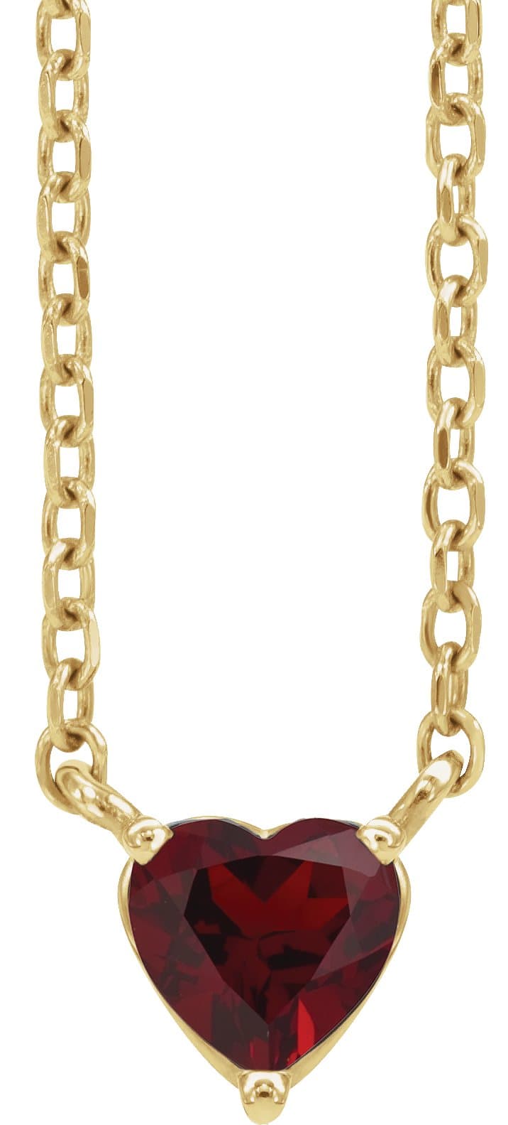 14K Rose Lab-Grown Emerald Heart 16-18 Necklace