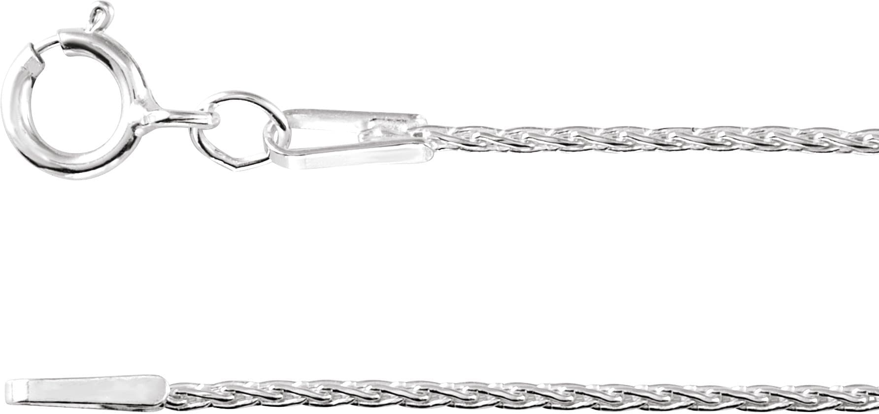14K White 1 mm Wheat 18 Chain