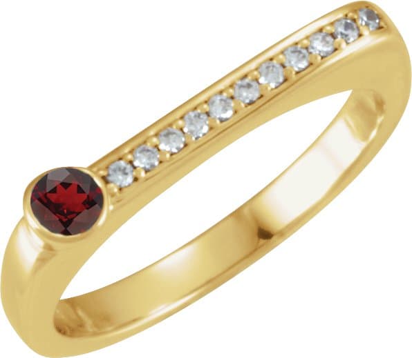 14K Rose 1/5 CTW Natural Diamond Stackable Ring